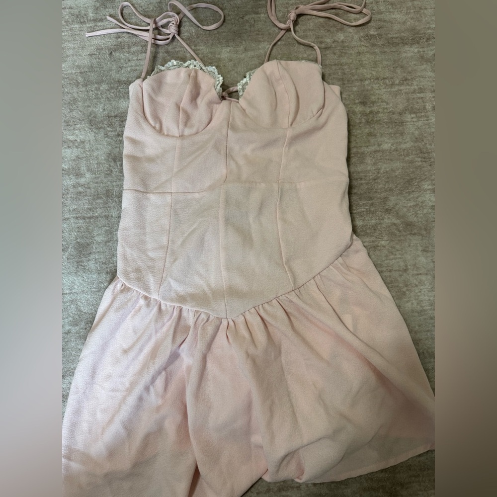 Lucy in the sky corset lace trim pink dress size xs - Picture 1 of 2